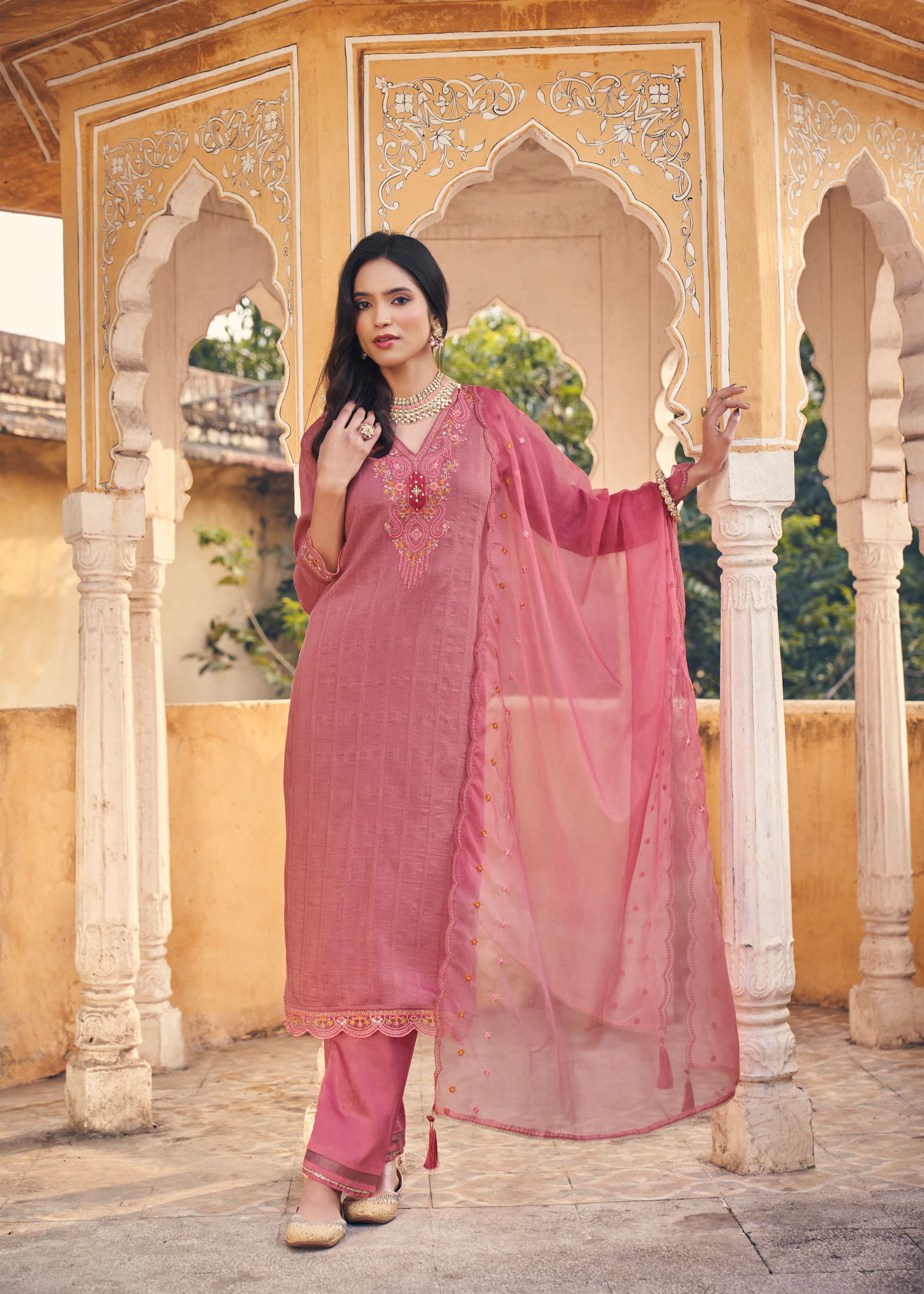 Palvi By Rangoon Viscose Kurti With Bottom Dupatta Wholesale In India